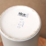 White ceramic scroll vase by Pino Spagnolo for Sicart Italy, 1970s