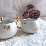 Paire de salerons salières en porcelaine de Luxe de France