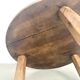 Round coffee table in solid oak, octagonal legs, France, 1950s.