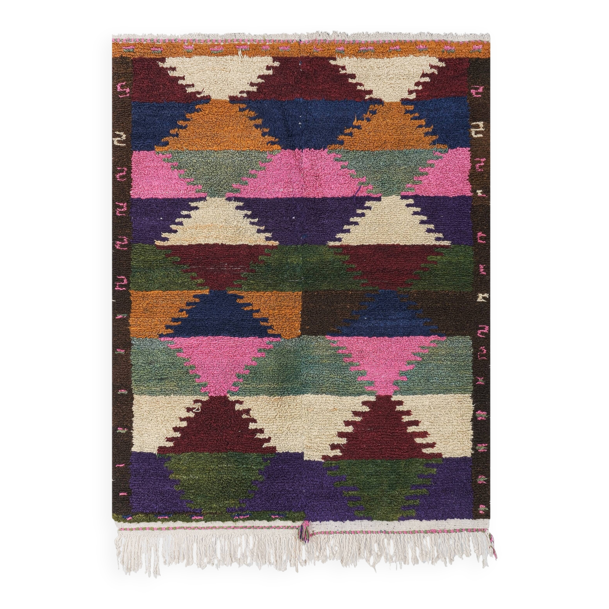 Vintage Turkish Oushak Rug Handwoven 115x145 cm