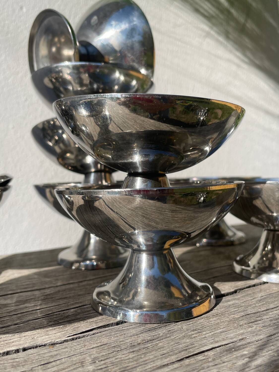 10 stainless steel cups 1970