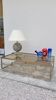 Table basse rectangulaire en laiton et métal chromé 1970 design