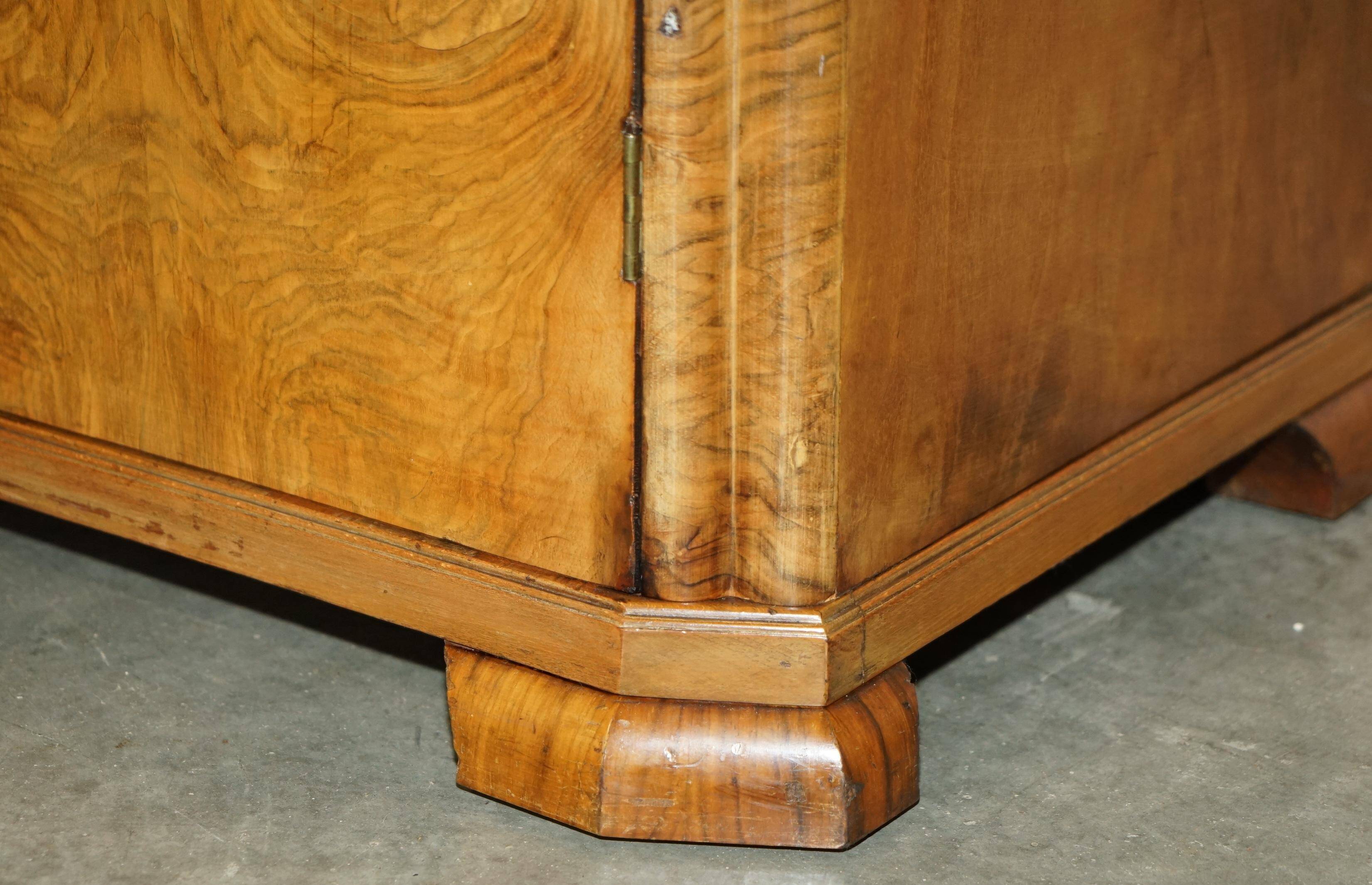 Double Art Deco wardrobe circa 1930 in satin walnut.