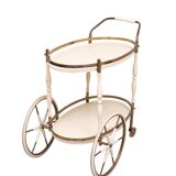 Oval shaped glass tops serving trolley Italy 1950s