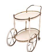 Oval shaped glass tops serving trolley Italy 1950s