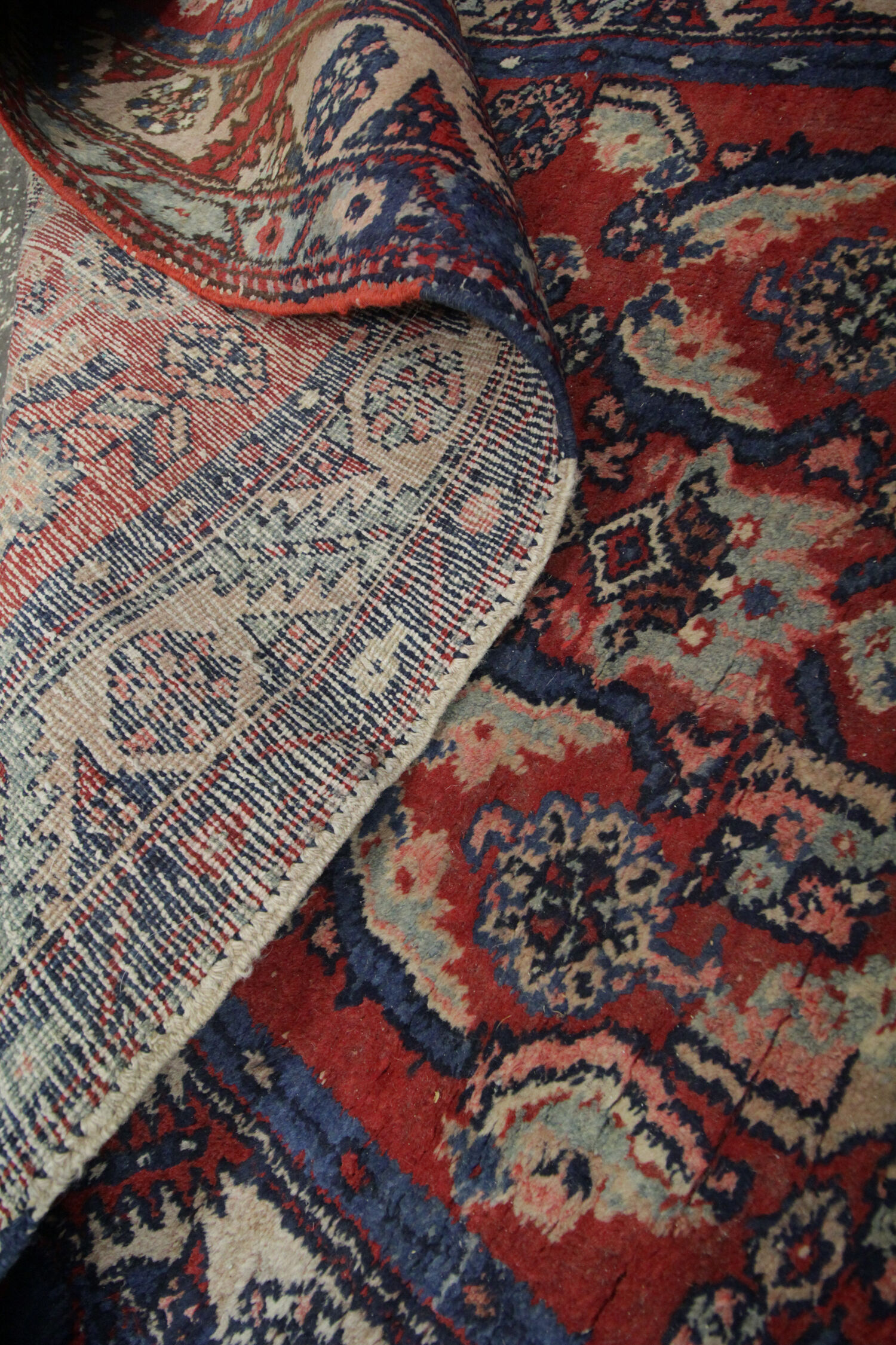 Indian runner rug, long handwoven  mahal carpet  95x447cm