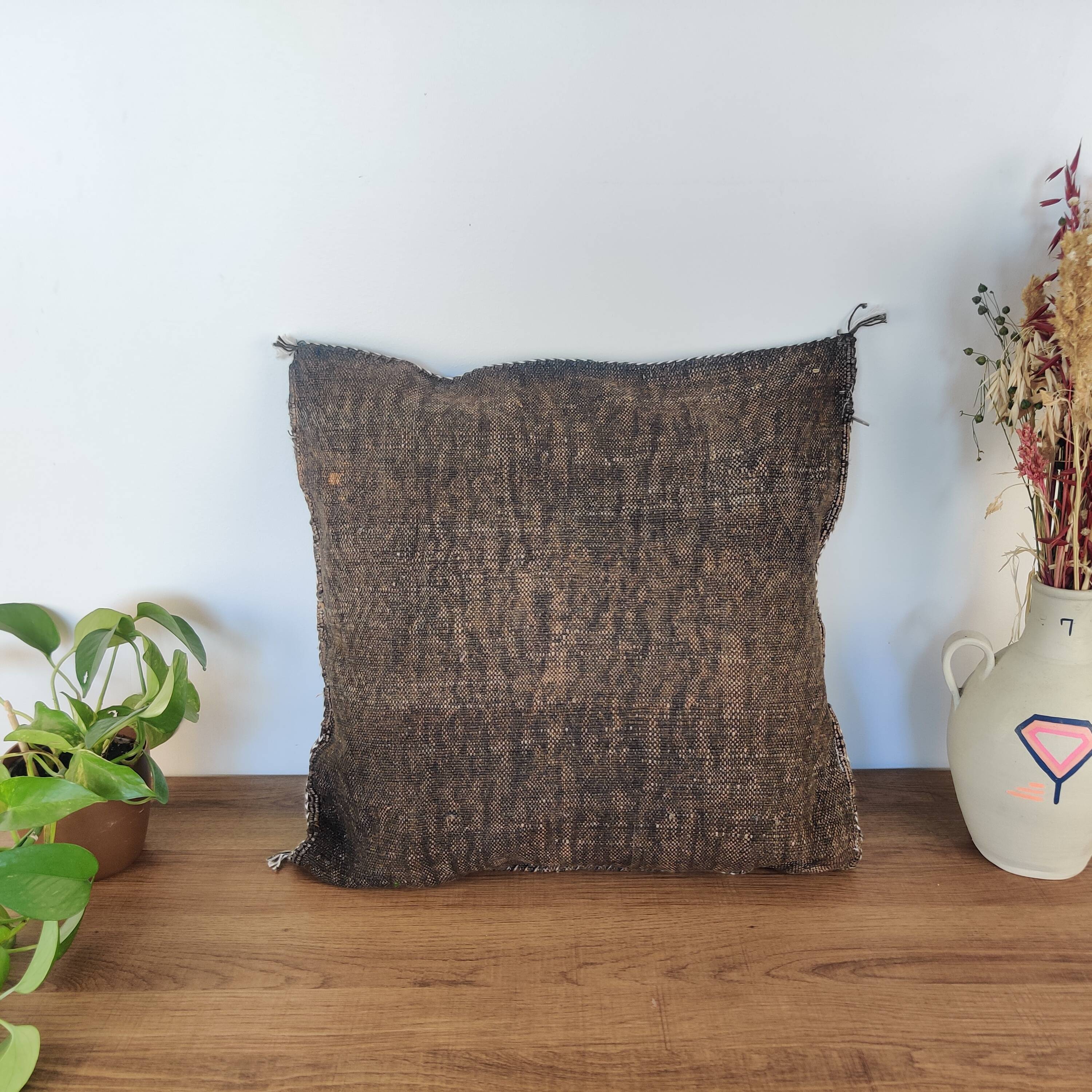 Moroccan brown bohemian cushion