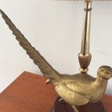 Vintage lamp 70s bronze pheasant