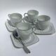 4 fine porcelain cups art deco silver thread