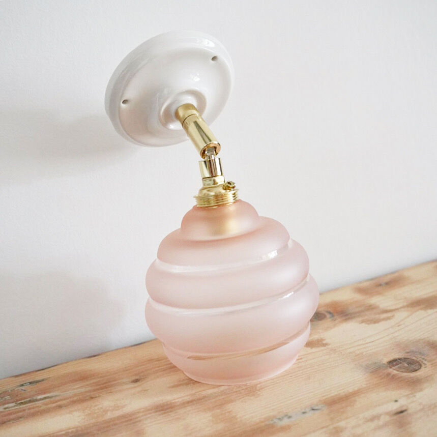 Pink opaline wall lamp