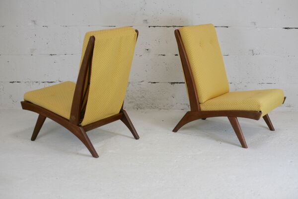 Paire de chauffeuses Free-Span FS 116, France, 1952