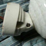 Clichy glass wall lamp with porcelain support 50s