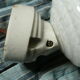 Clichy glass wall lamp with porcelain support 50s
