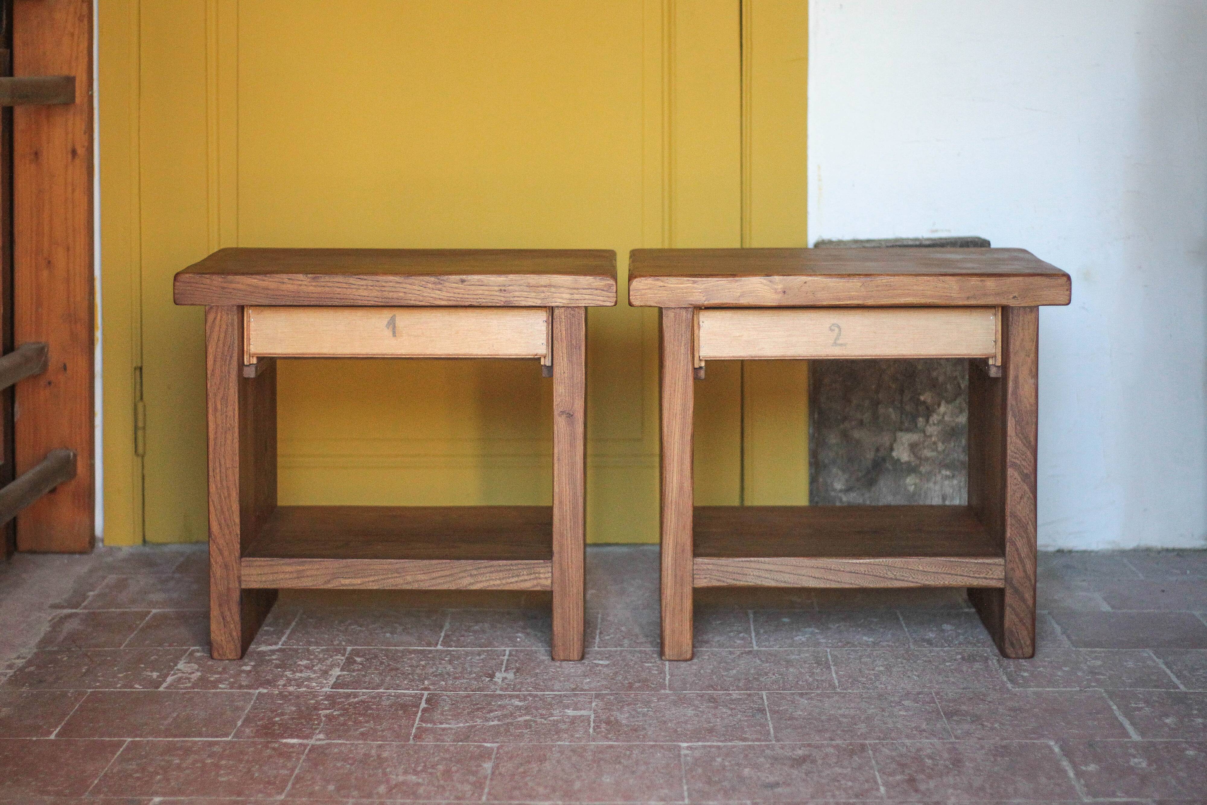 Pair of solid wood nightstands Aranjou, bedside table, end table.