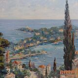 Marine, oil painting of Saint-Jean-Cap-Ferrat, signed H. E. BARGIN, 71 x 63 cm