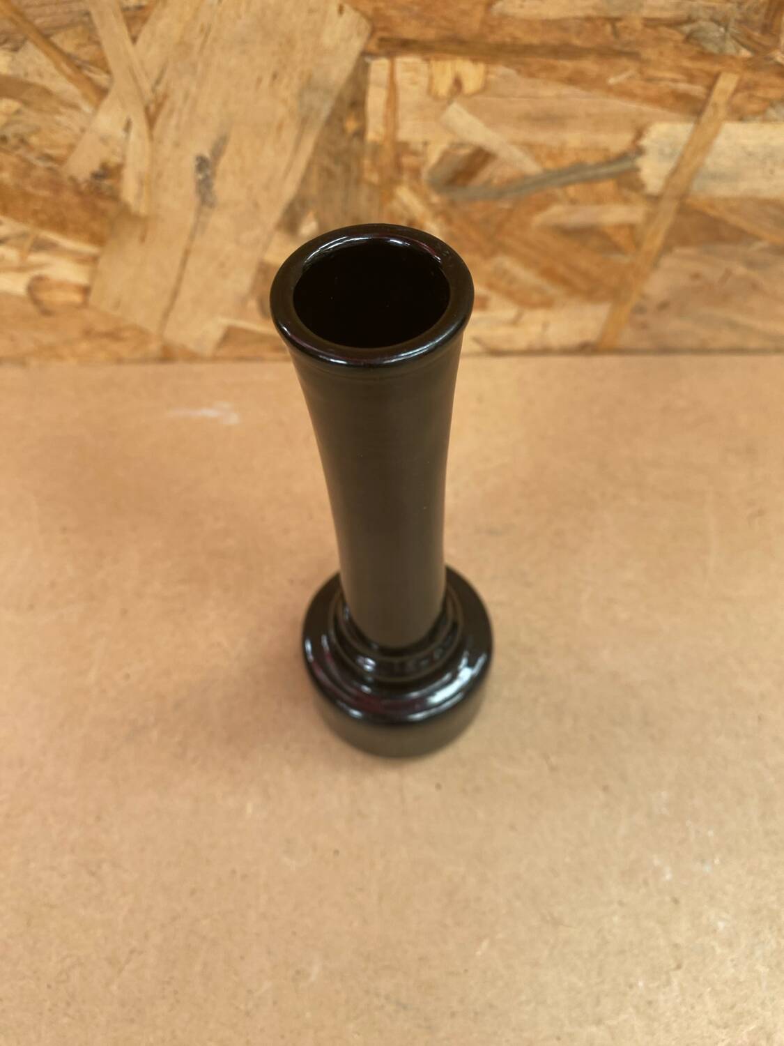 Old Black Opaline Soliflore Vase Made On Germany Vintage #B092