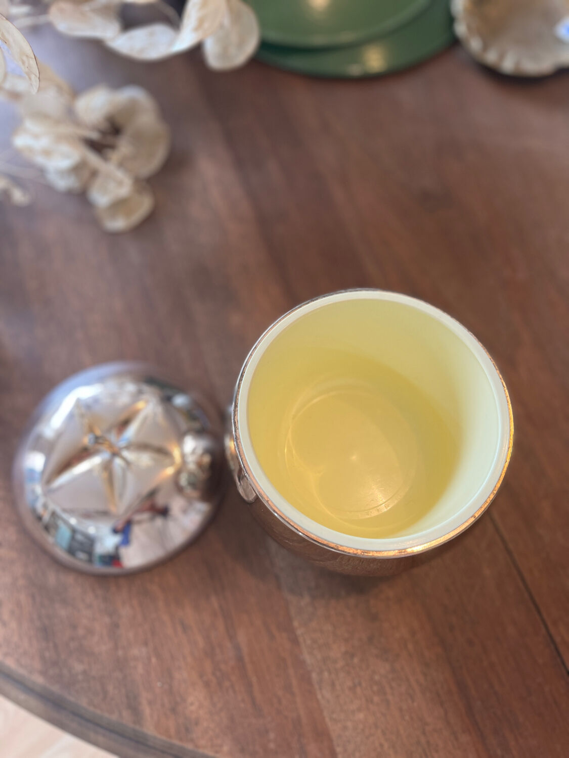 Silver metal apple ice bucket