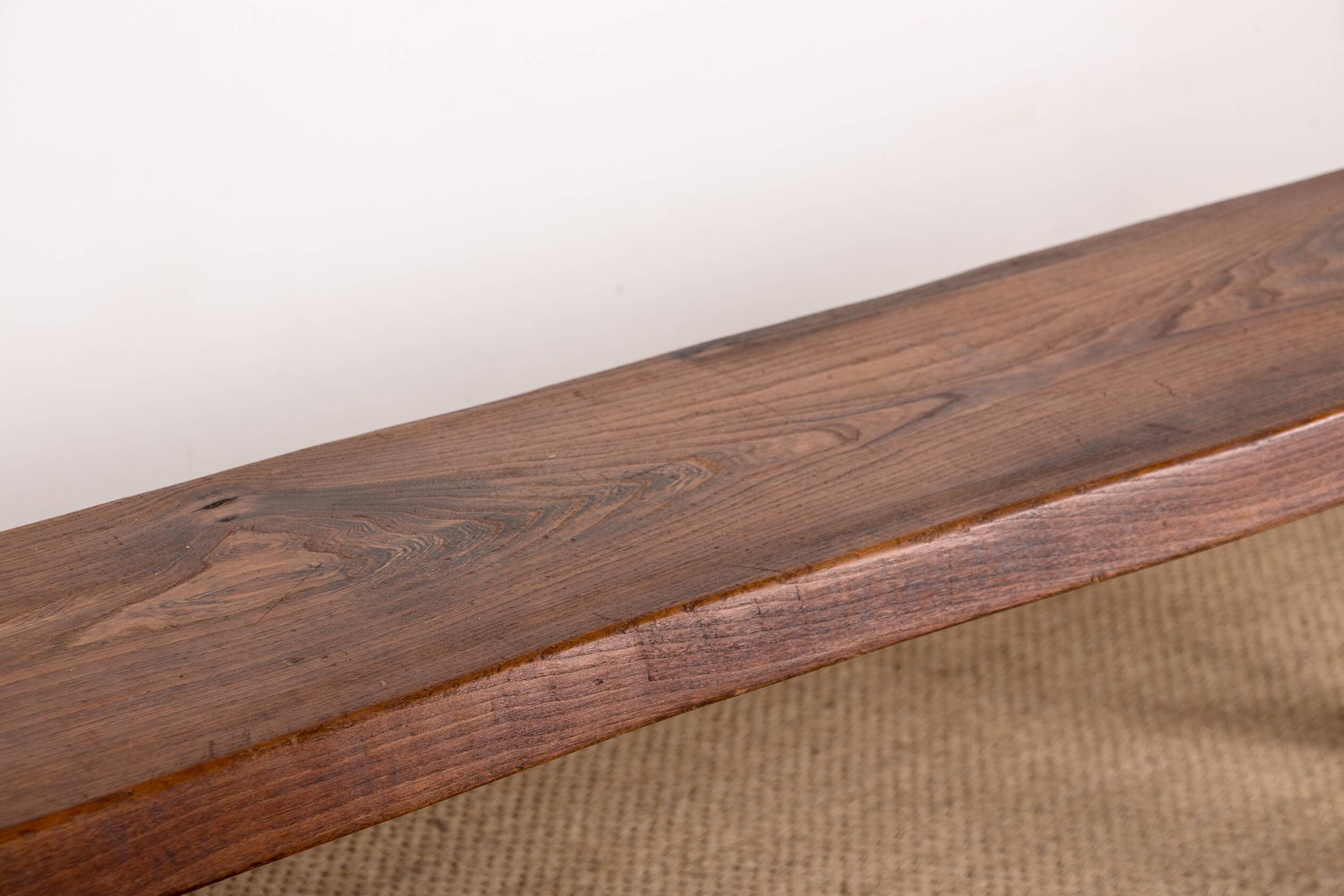 Pair of Scandinavian benches in Solid Elm by Olavi Hanninen 1960.