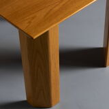 Square oak dining table, Germany, 1970s