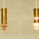 Set of two brass and glass pendant lamps for Örsjö Belysning, Sweden 1960's