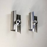 Pair of 70s chrome wall lights