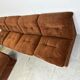 Vintage brown fabric modular sofa, 1970s