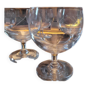 8 cut-glass balloon glasses – 1960s
