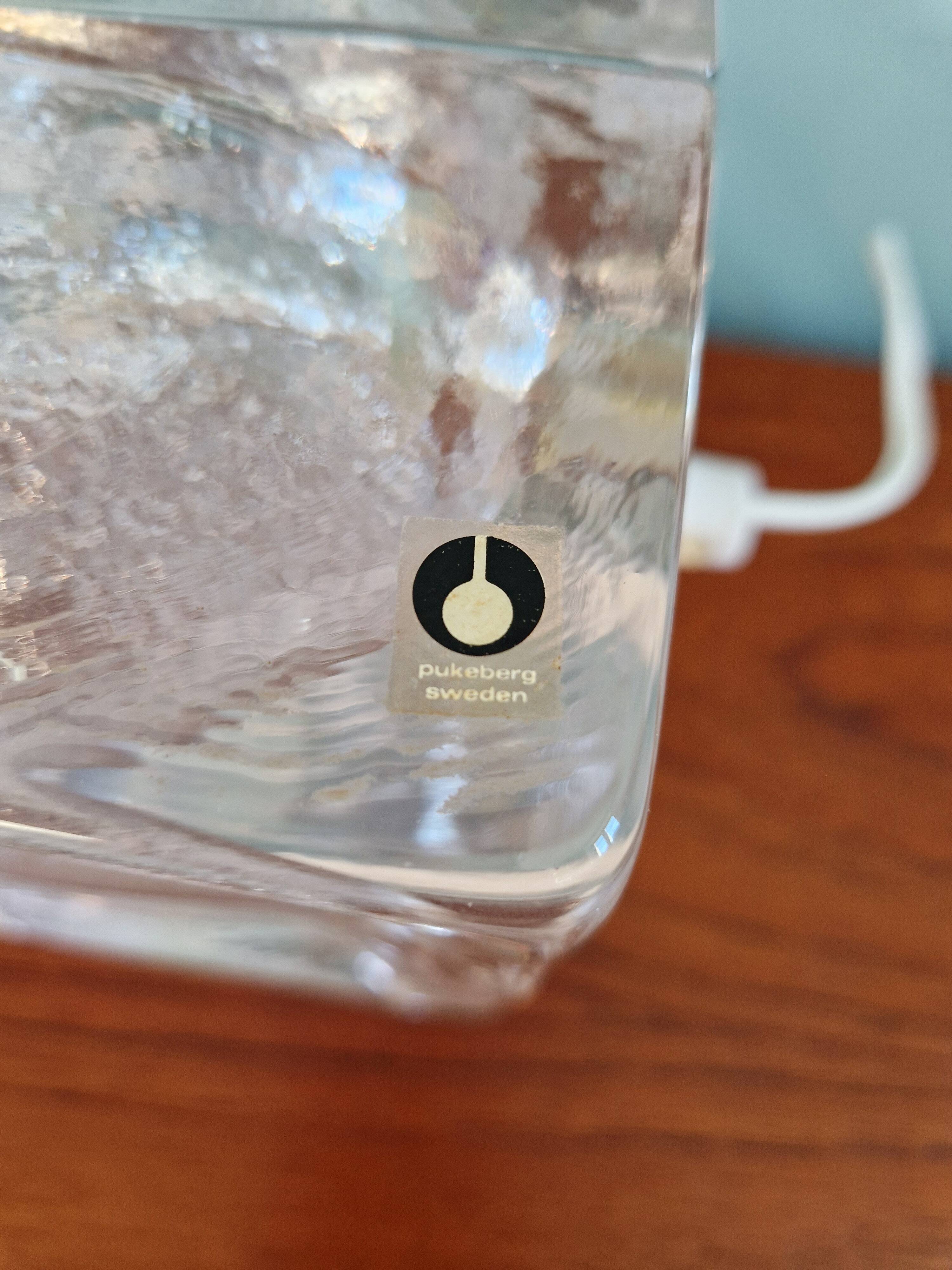 Scandinavian lamp Ice Cube, Pukeberg (Sweden), 1970