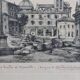 Framed lithograph reproduction drawing ruins of Rome by Antonio Carbonati vintage