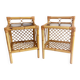 Tables de nuit en bambou et rotin du milieu du siècle, Espagne, fabriquées à la main, années 1970