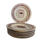 6 plates Limoges Grands Vins de Bordeaux and Châteaux du Médoc