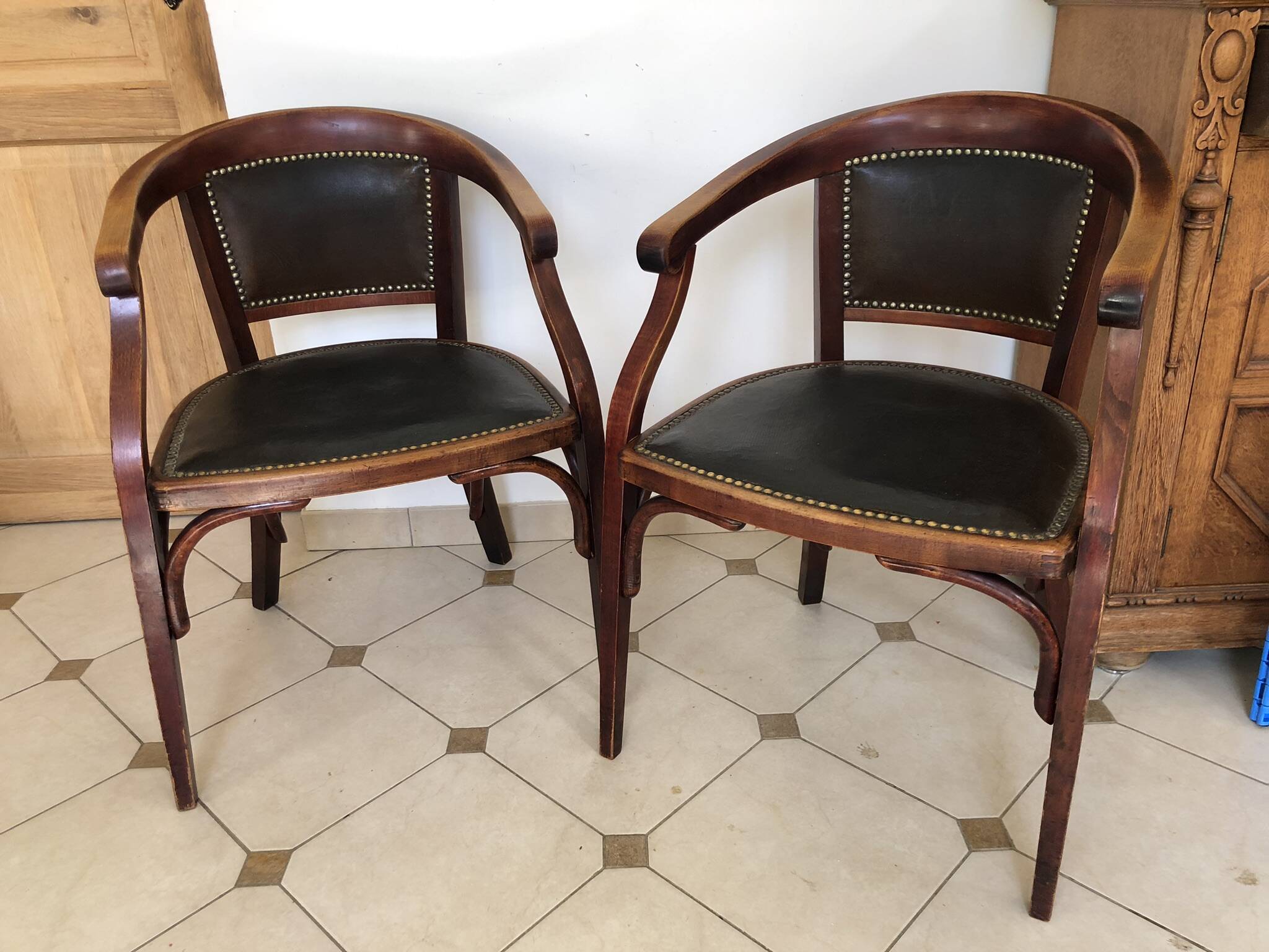 Pair of Fischel armchairs 1900