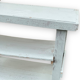 Light blue painted wooden workbench