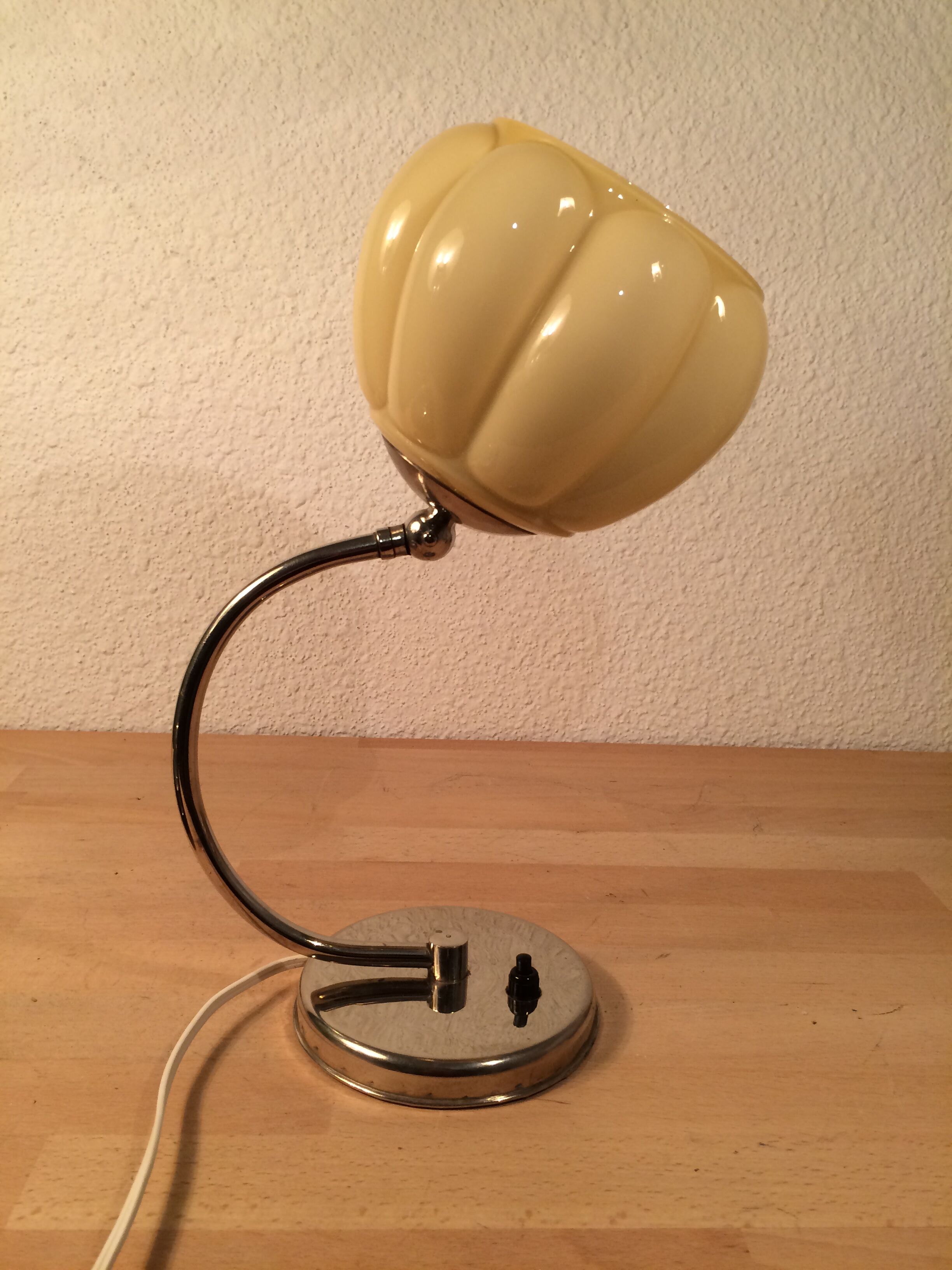 Art deco lamp molded glass and chrome, wall lamp 30s