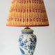 Vintage Table Lamp in Delft Style, Hand-Painted Blue and White, Ram Arnhem, New Shade
