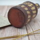 Set of 2 decorative vintage bottles covered with leather & wicker