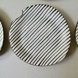 Set of 6 flat ceramic plates, free form, 50s