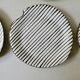 Set of 6 flat ceramic plates, free form, 50s