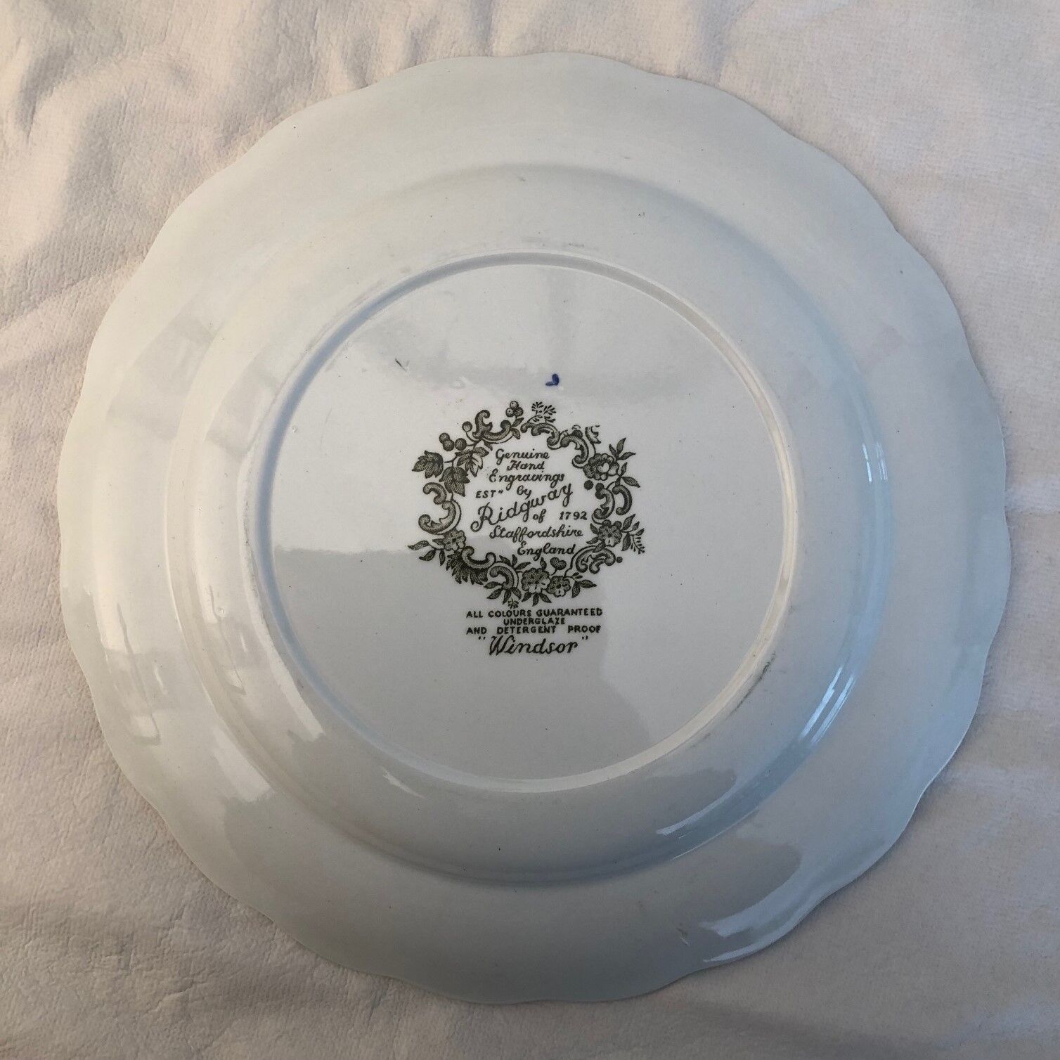Ridgway Staffordshire England Plate