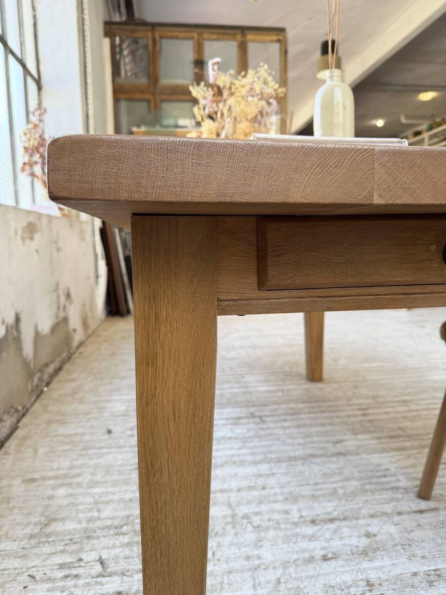 Table de ferme extensible en chêne massif