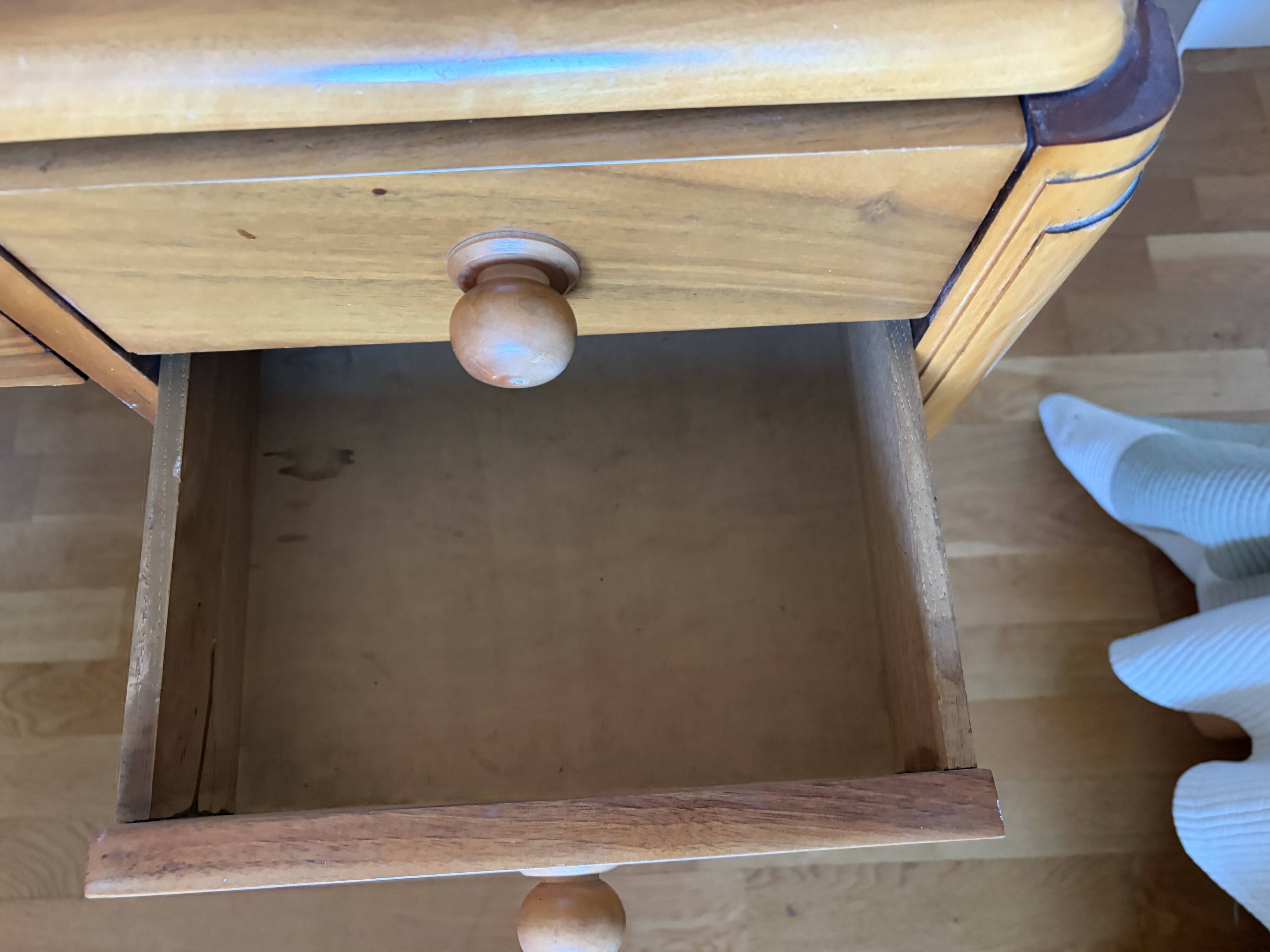 Bureau art deco 108x60 3 tiroirs dessus cuir à changer