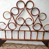Rattan and brass headboard