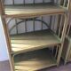 Pair of bamboo shelves from the 70s in rattan and wicker