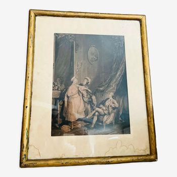 Framed antique print Le petit jour . Nicolas Delaunay