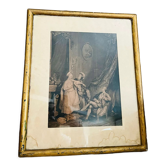 Framed antique print Le petit jour . Nicolas Delaunay