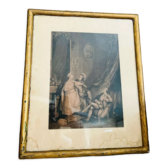 Framed antique print Le petit jour . Nicolas Delaunay