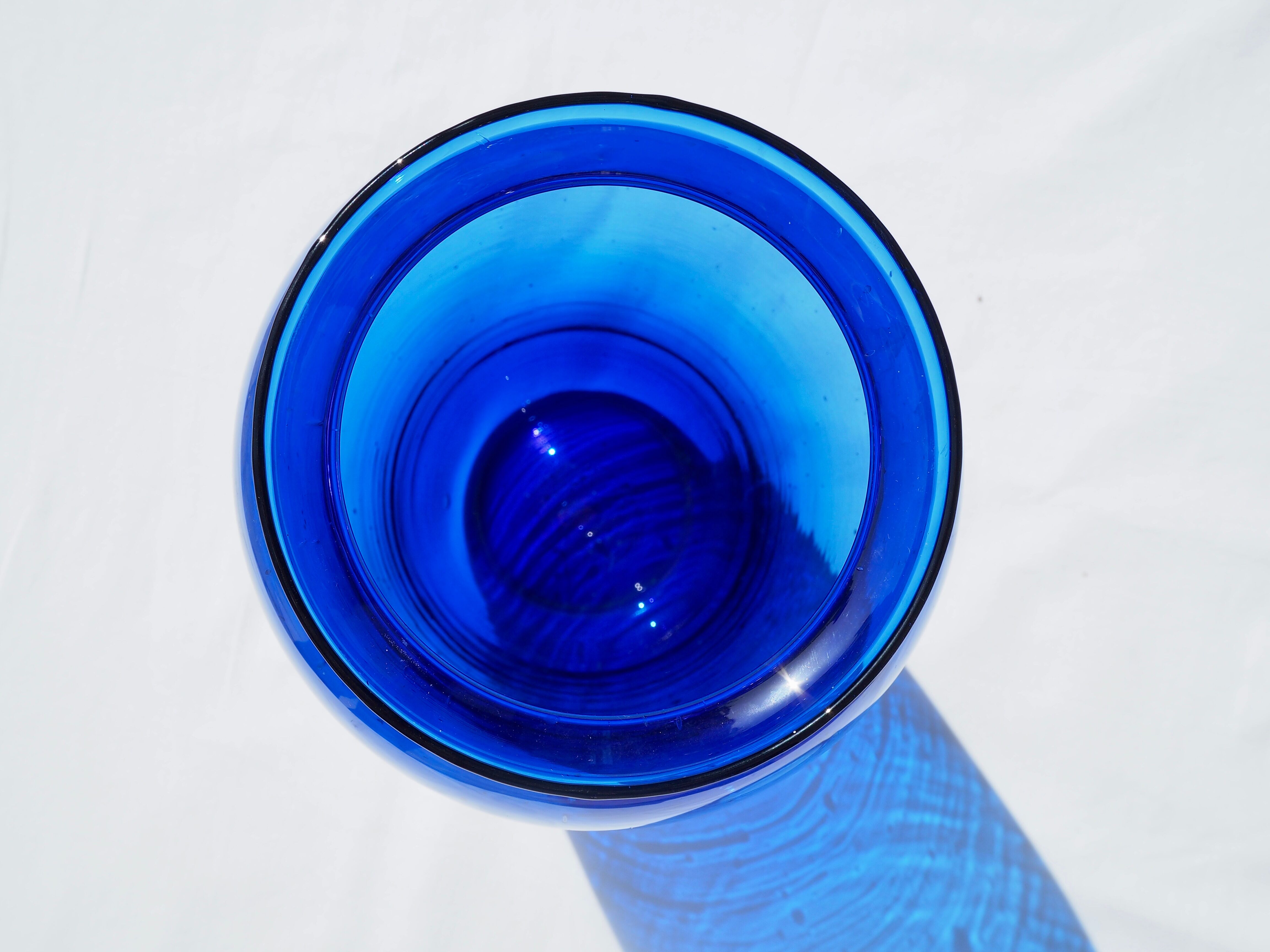 Blue glass vase