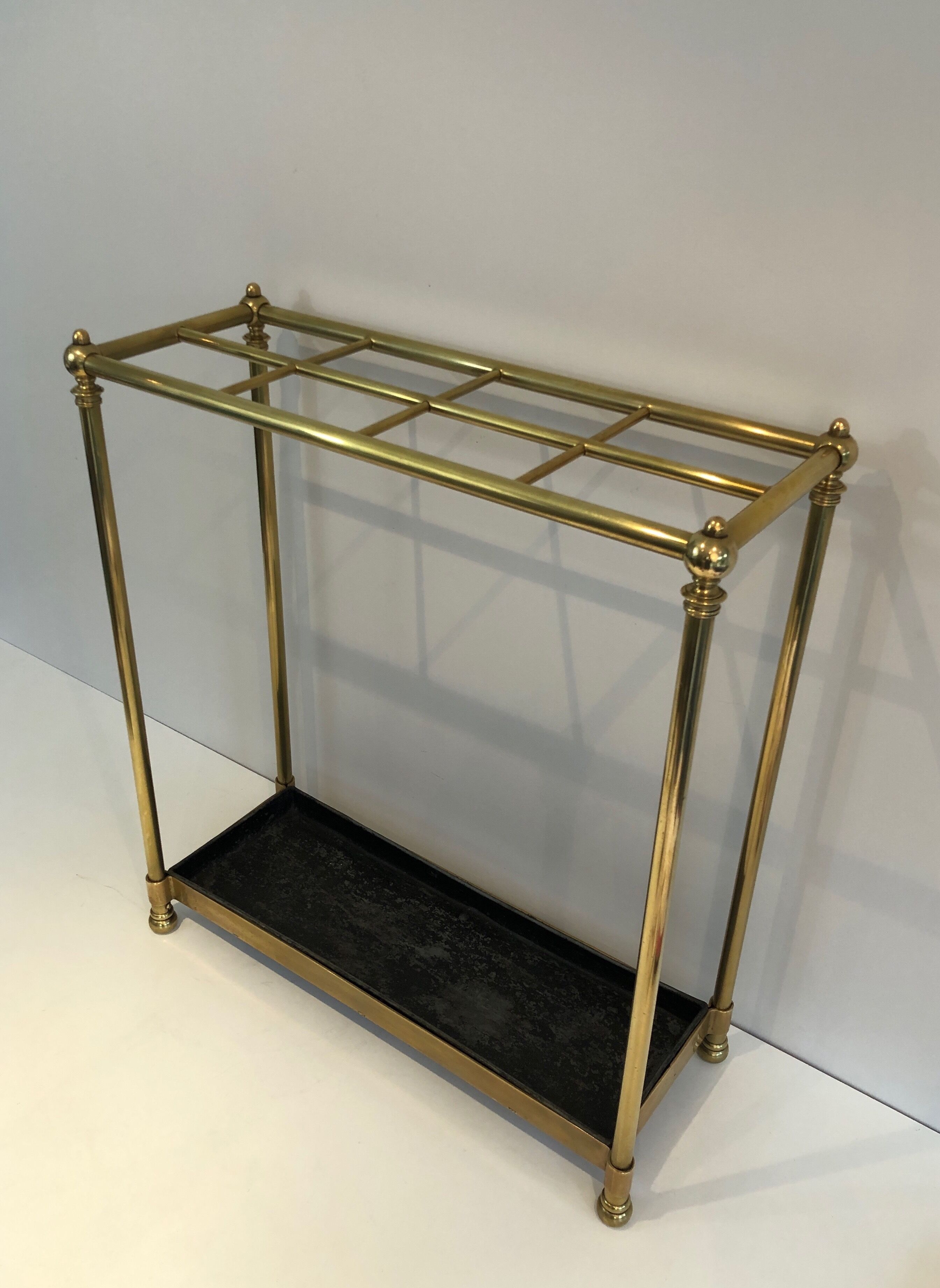 Rectangular umbrella holder in brass and cast iron. french work. around 1900