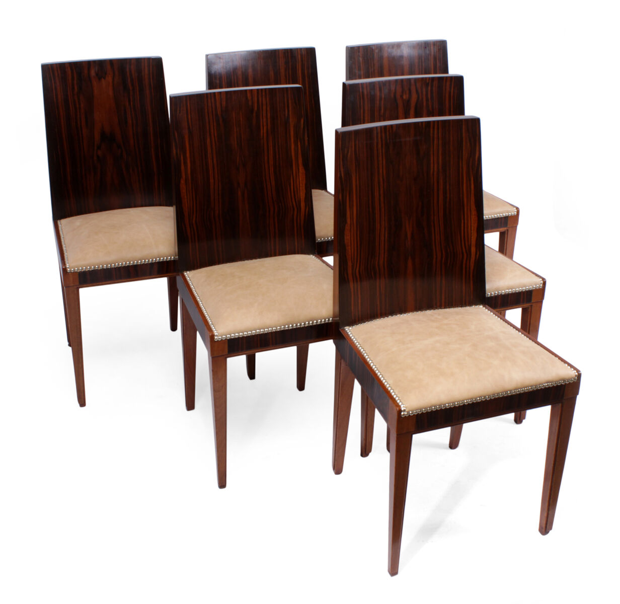 Art Deco macassar ebony dining chairs
