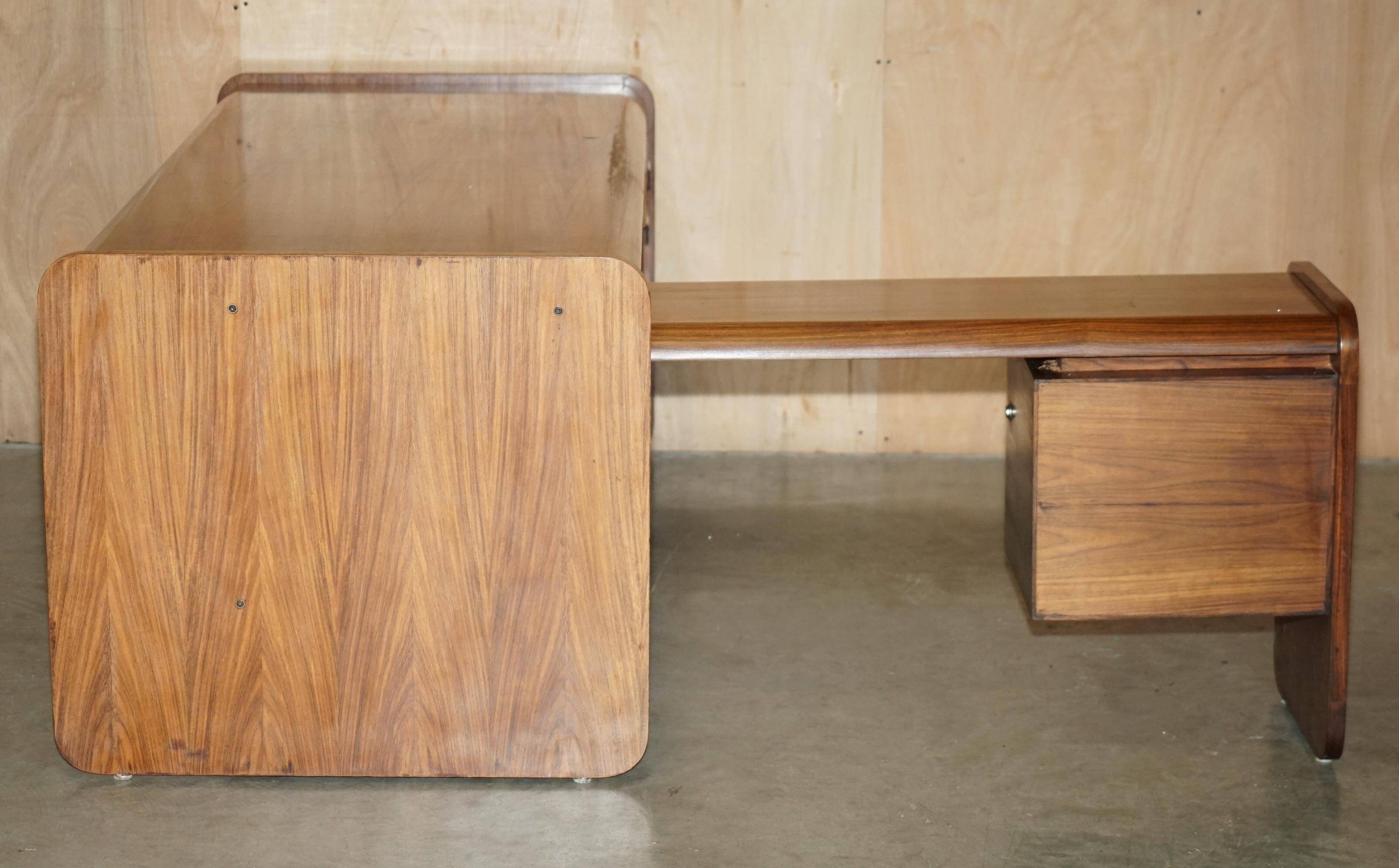 Left corner desk in Brazilian wood Mid Century Modern style